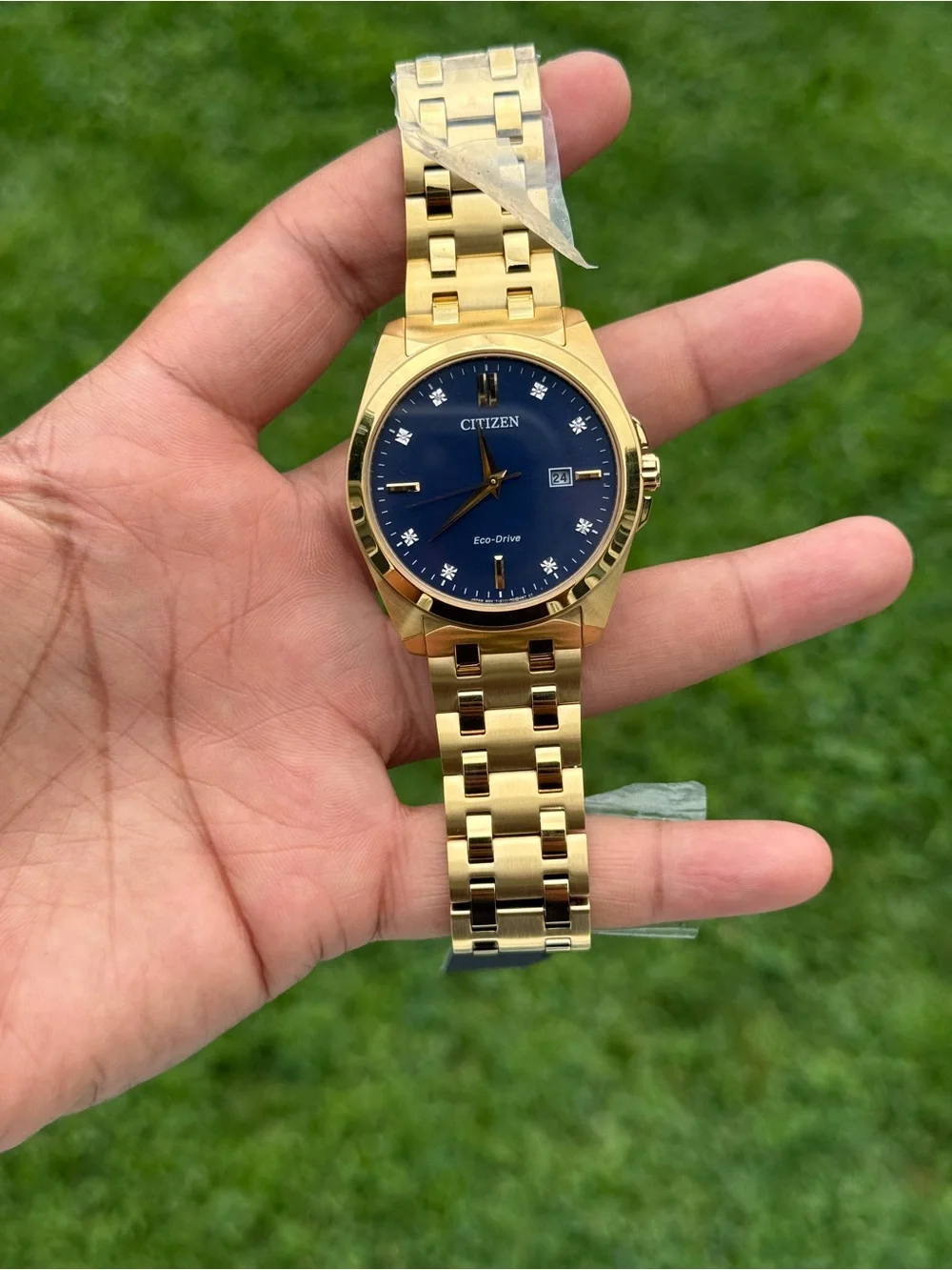 CITIZEN Eco-Drive Diamond Blue Dial mens Watch date window